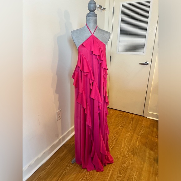 ASOS DESIGN halter tiered ruffle maxi dress size 6 - Picture 6 of 11